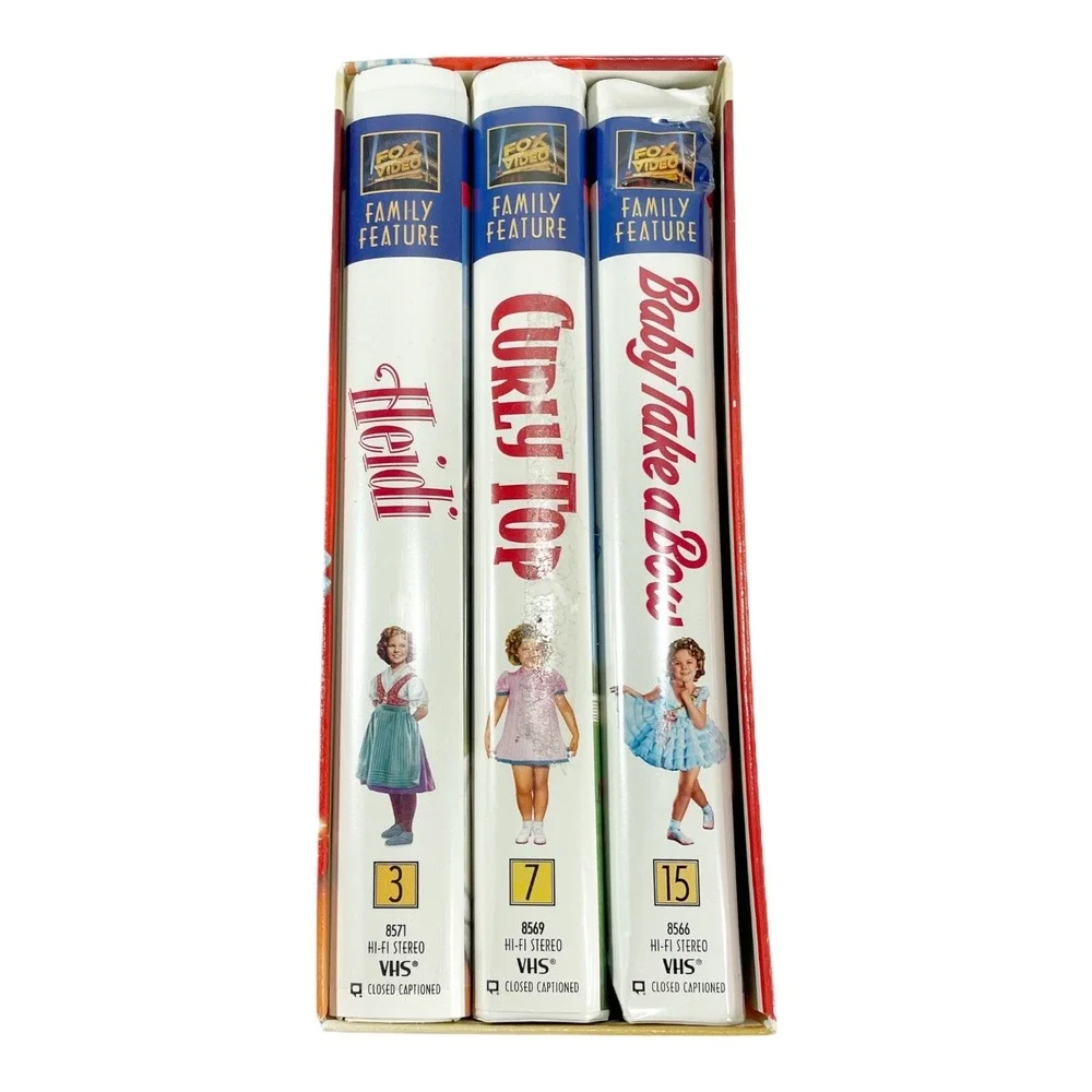 Shirley‎ Temple Box Set VHS Family Favorite Heidi. Curly Top. Baby Take A Bow